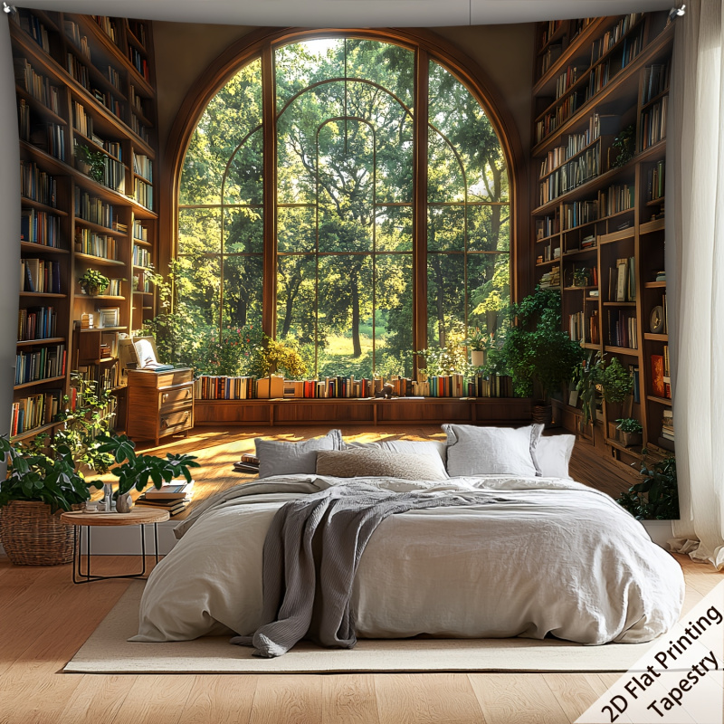 Home Office Library - Гобелен VIKAMA «Лесная библиотека» с уютным