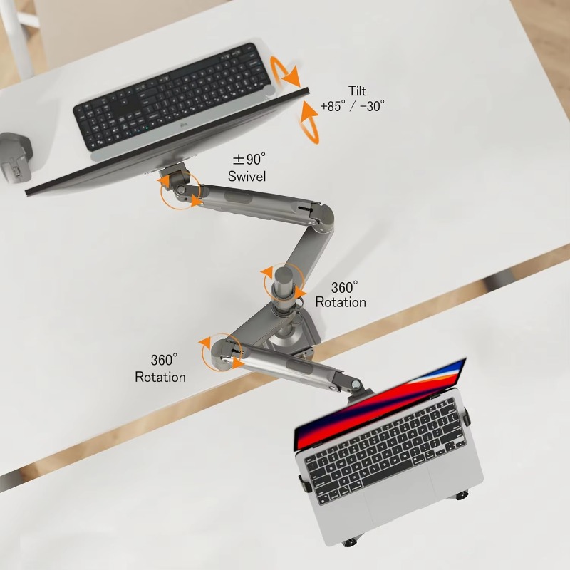 Monitor Arm Dual - Комбинированное крепление для ноутбука 2 в