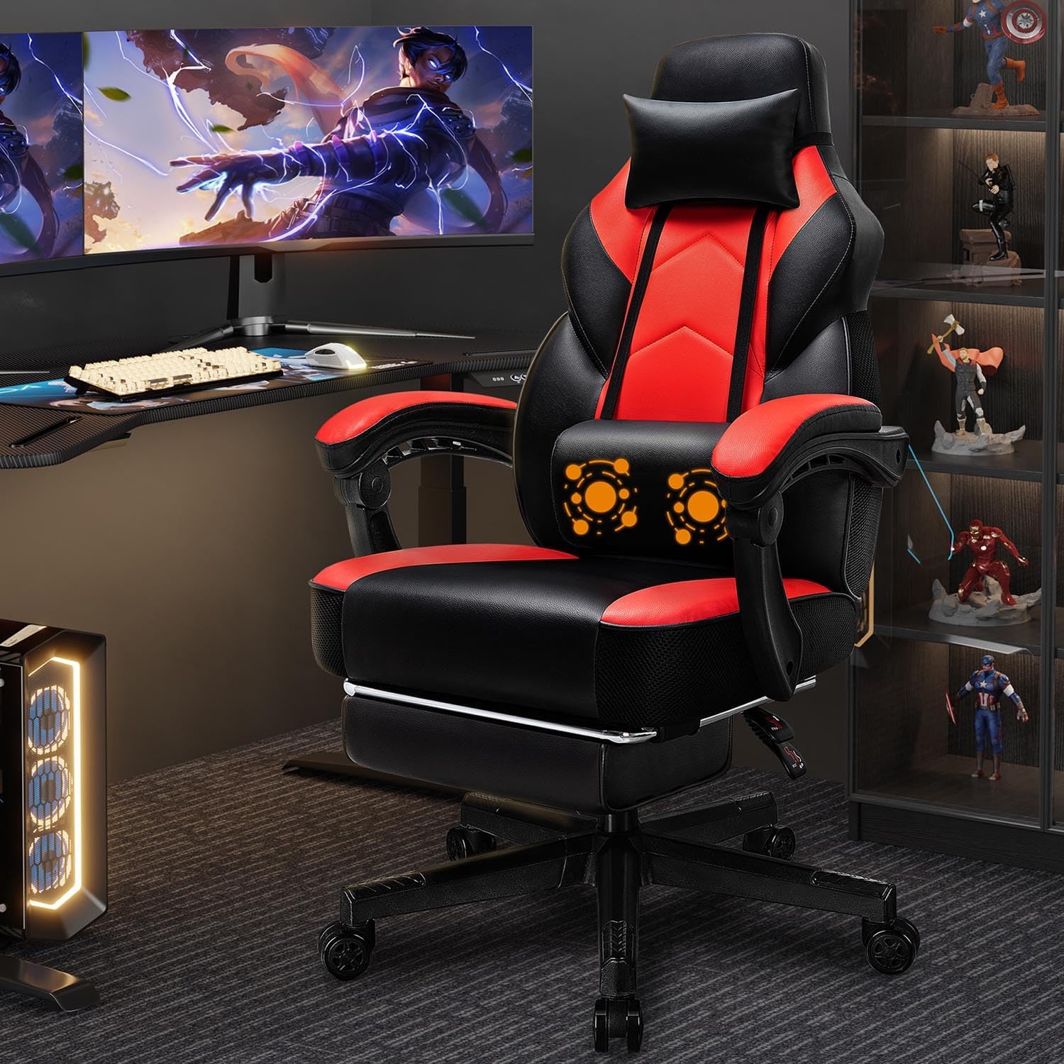 Home Office Image - Игровое кресло с подставкой для ног,