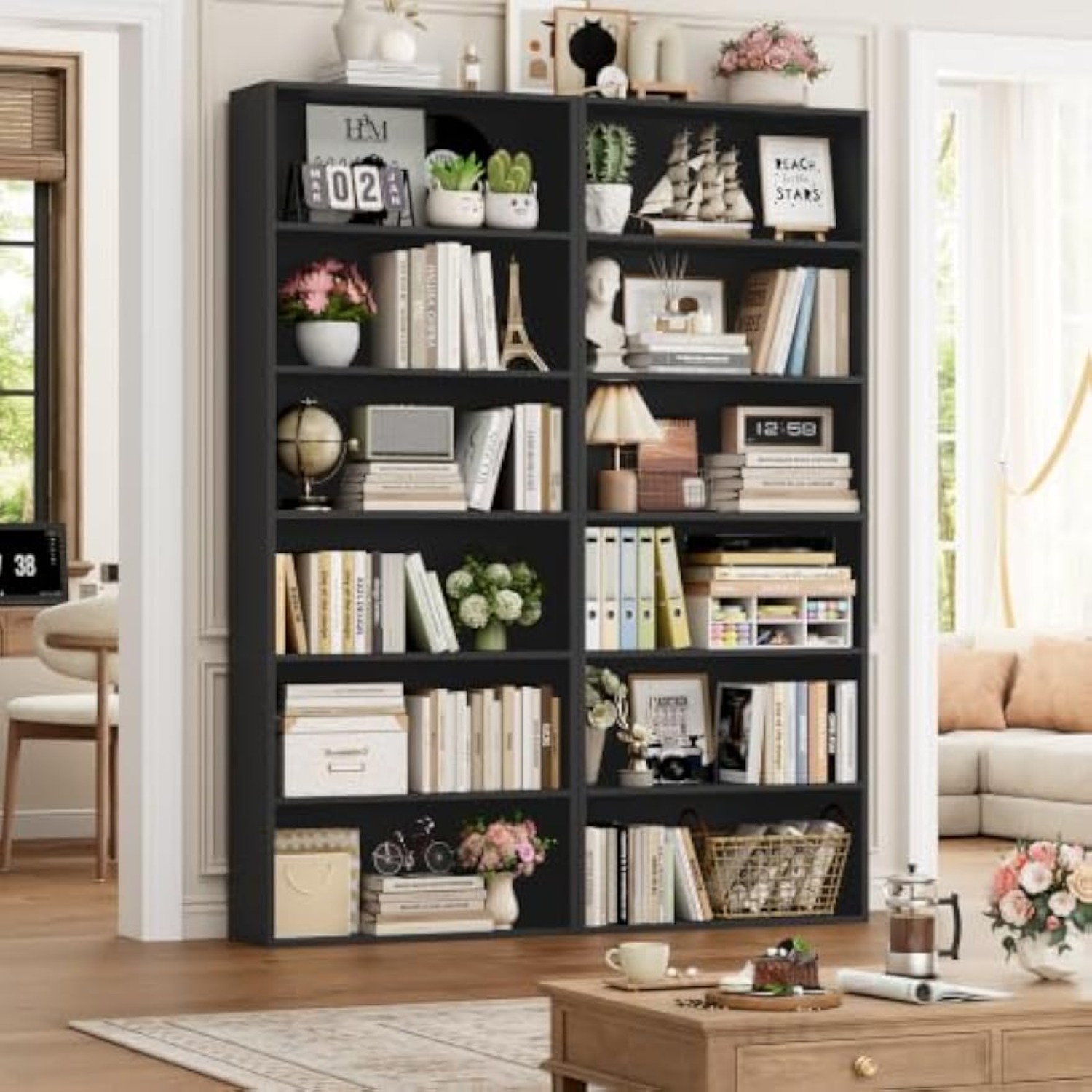 Home Office Library - FOTOSOK 6-ярусный высокий книжный стеллаж с